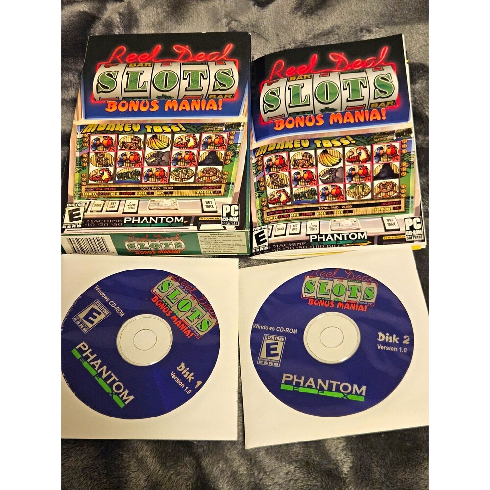 Phantom EFX Reel Deal Slots: Bonus Mania! PC CD-ROM w/ Manual